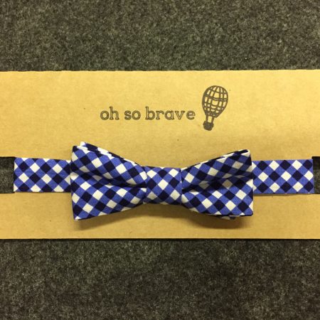 Blue Gingham bow tie